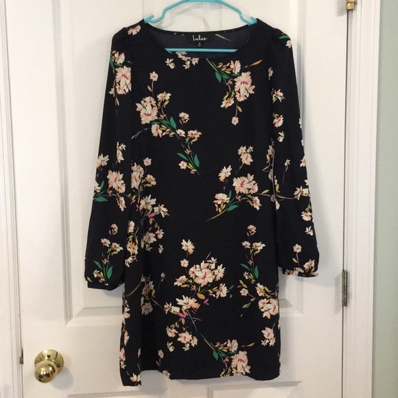 Navy Blue Floral Shift Dress from Lulu’s - Picture 1 of 5
